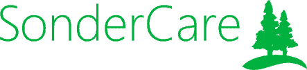 a green sign that says sander care.