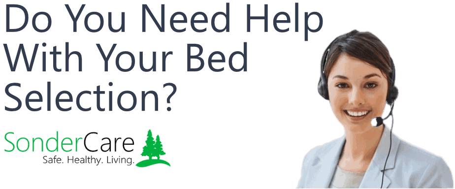 a woman wearing a headset with the words do you need help with your bed.