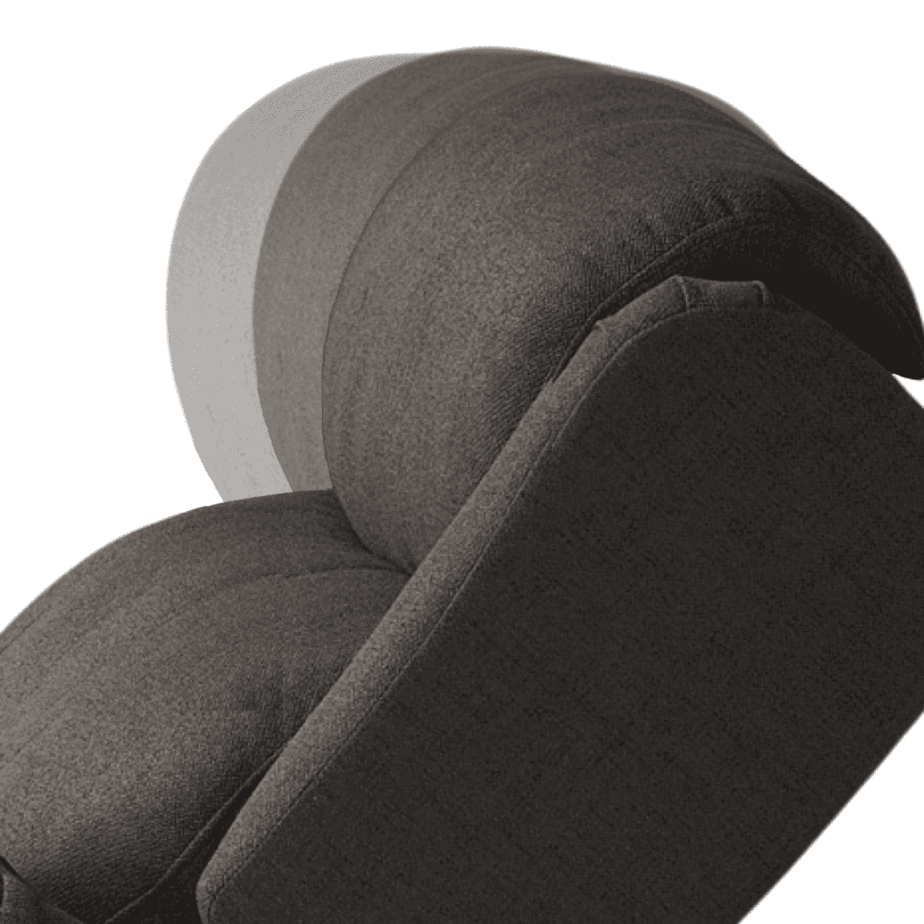 a black and white photo of a reclining chair.
