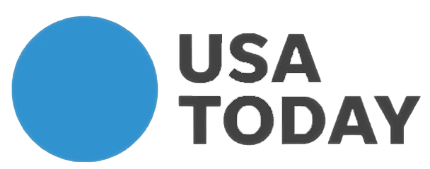 a blue oval with the words usa today on it.