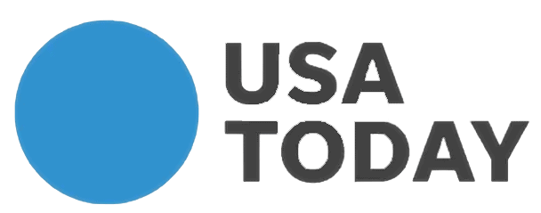 a blue oval with the words usa today on it.