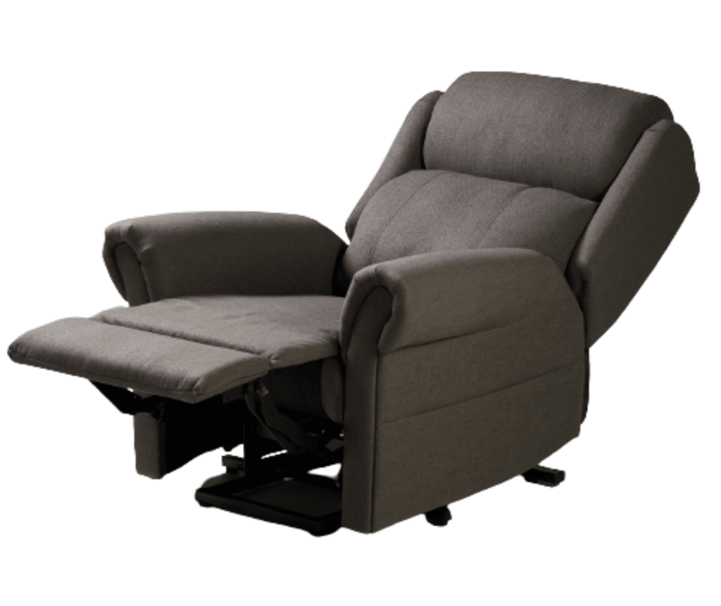 a reclining chair with a foot rest.