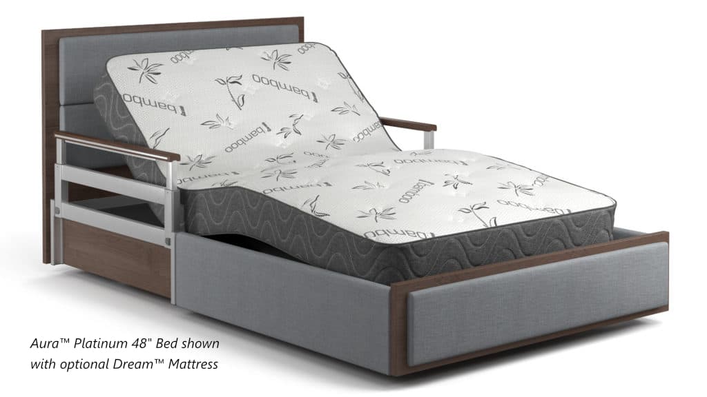 a bed with a mattress and a pull out bed frame.