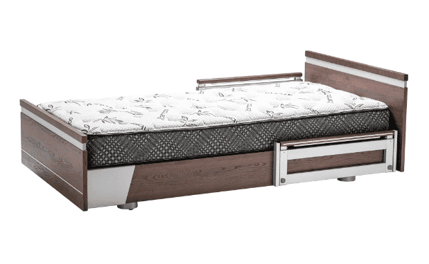 an aura premium bed at lowest height range.