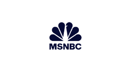 The msnbc logo on a black background.