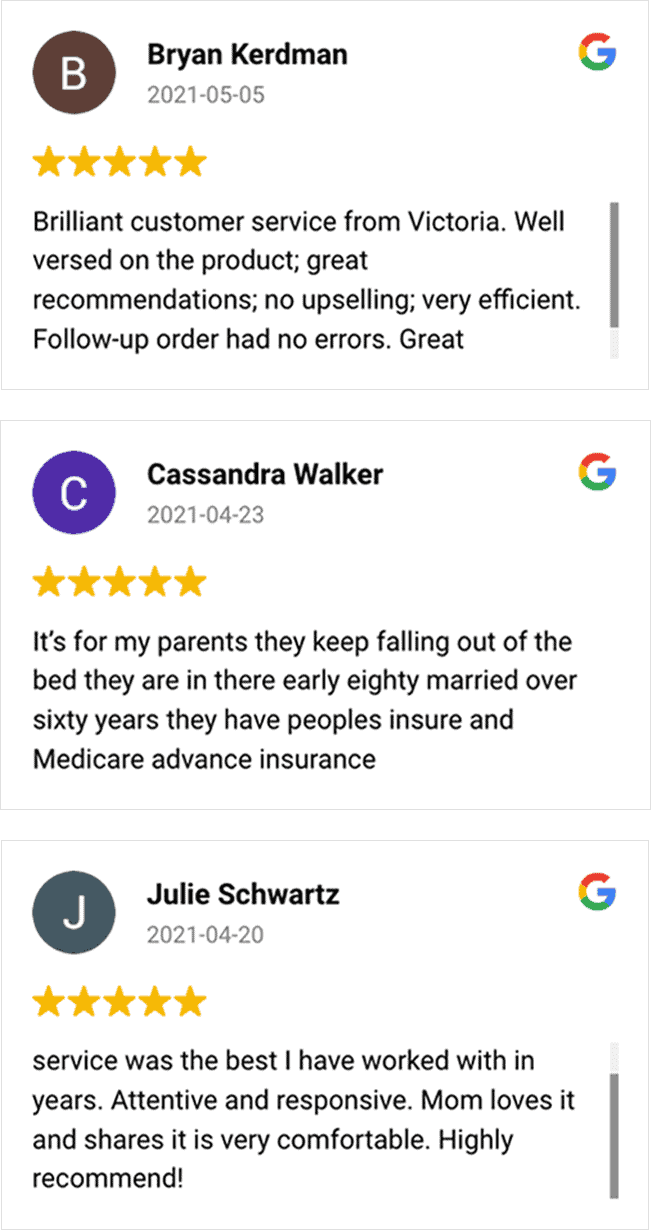 A screenshot of a google review page with different ratings.