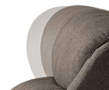 A close up of the back of a chair.