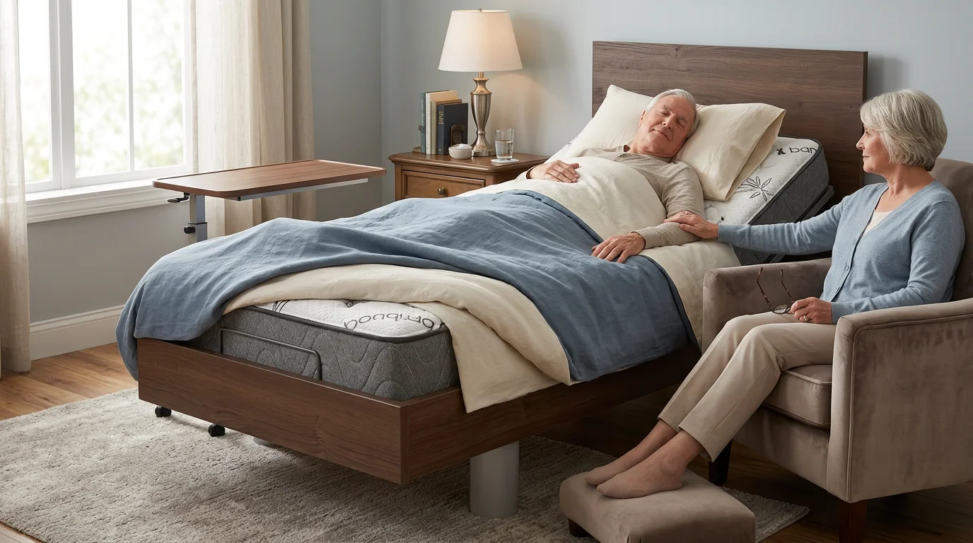 adjustable bed for spousal caregiving