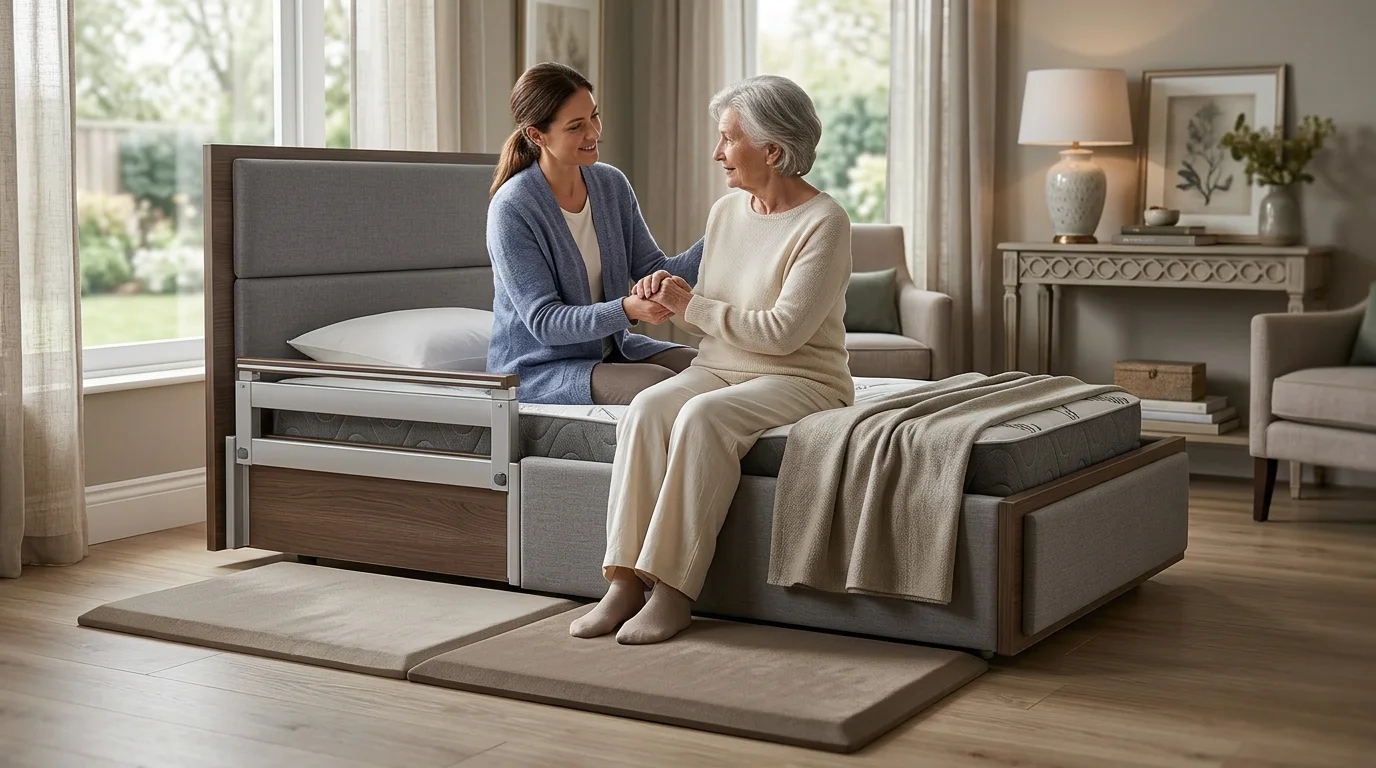 bed exit safety without restraints low bed floor mat